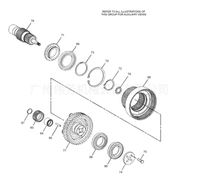 M315D2变速箱主轴SHAFT-DRIVE 3034154 - Caterpillar
